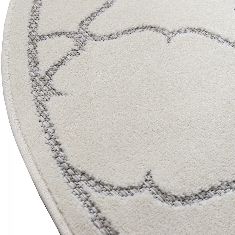 Tapis rond d'extérieur ø200cm tissé kilim crème kuma