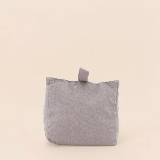 Bloque porte en tissu gris effet lin