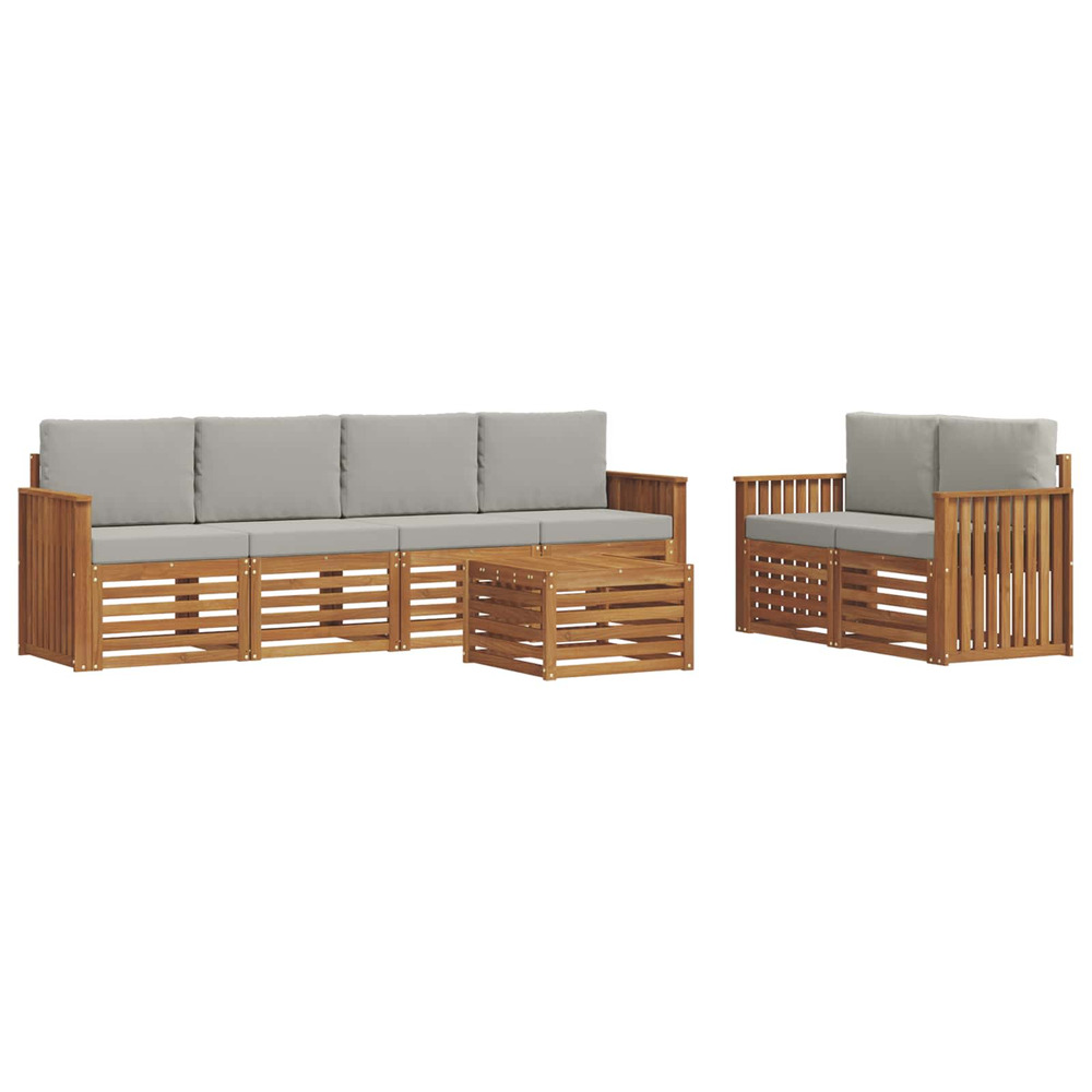 Ensembles de canapés avec coussin 7 pcs gris naturel et clair