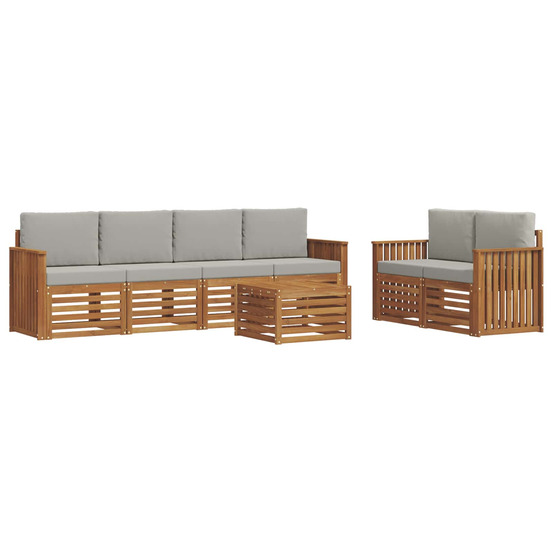 Ensemble de canapés d'extérieur 7 pcs gris naturel et clair