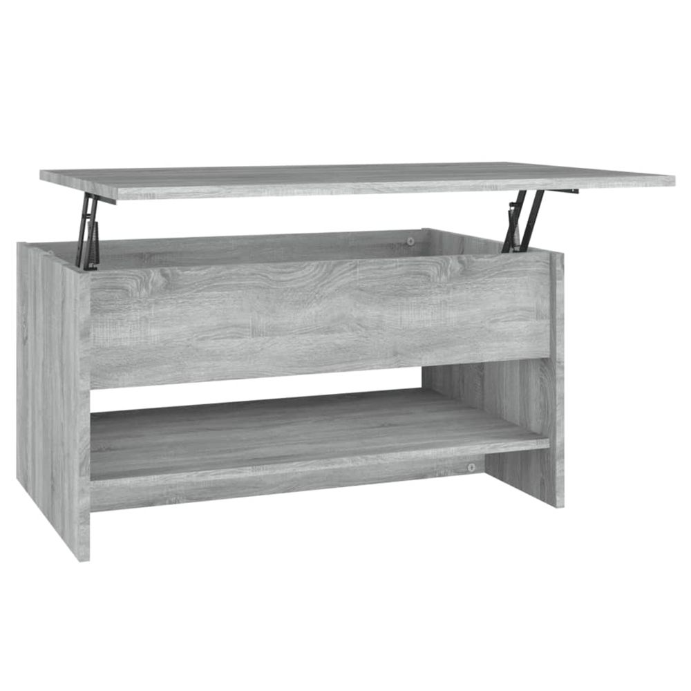 Table basse sonoma gris 80x50x40 cm bois d'ingénierie