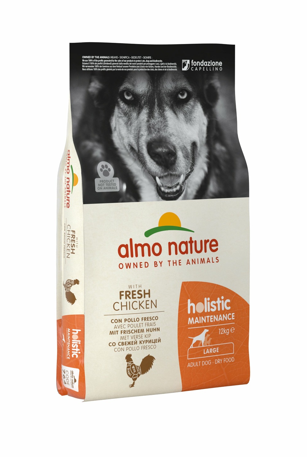Almo nature - croquettes holistic maintenance au poulet pour chien de grande taille 12kg