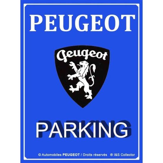Plaque décorative en métal en relief 40 x 30 cm peugeot parking