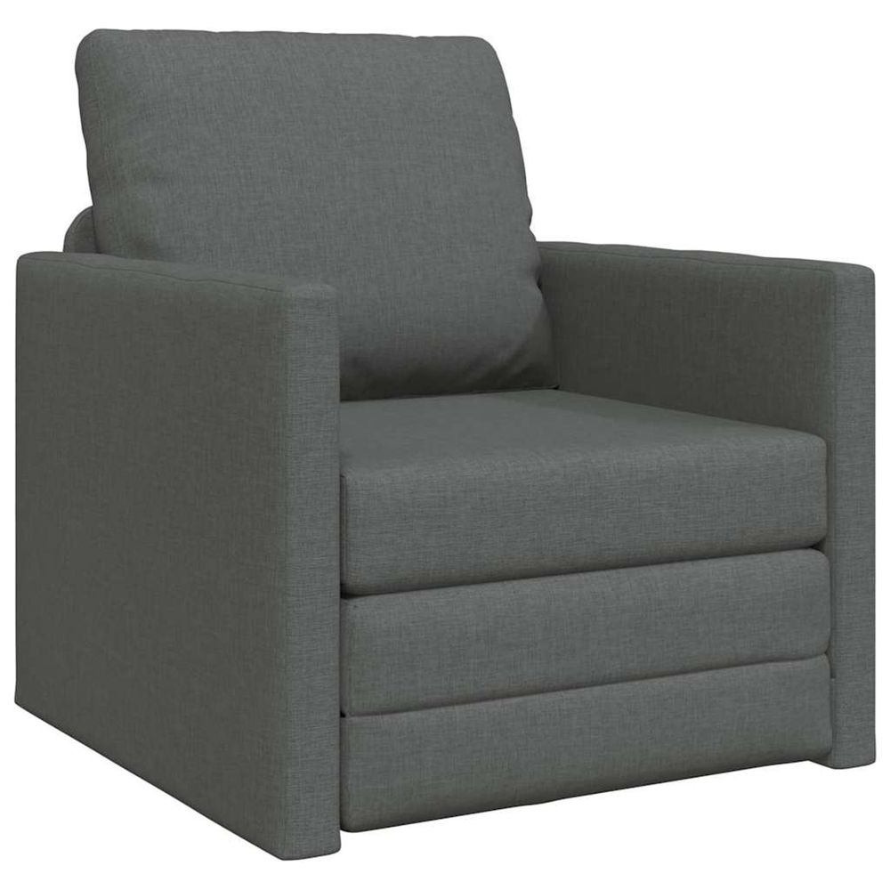 Canapé-lit 60cm gris foncé tissu