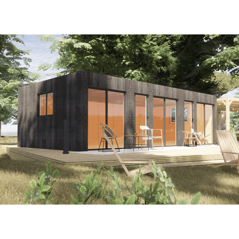 Studio de jardin indépendant en bois 8,8 x 5,7 x 2,7 m avec plancher isolé