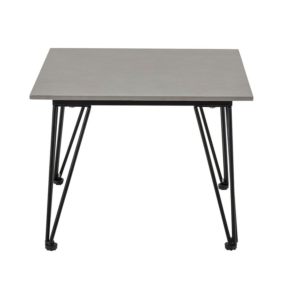 Table d'extérieur mundo gris en béton pieds noirs en métal