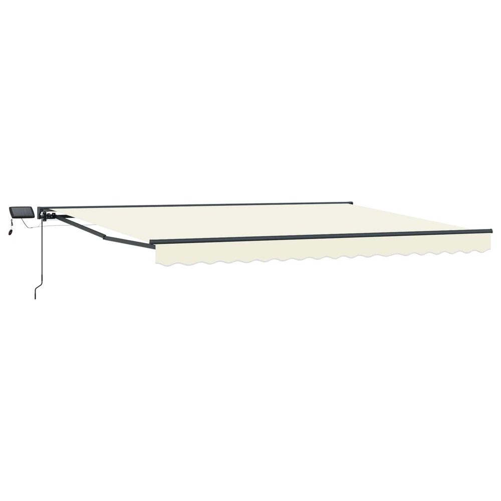 Cadre de store manuel avec leds crème et anthracite 4 × 3,5 m