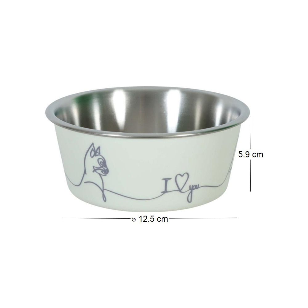 Ecuelle antidérapante pour chats love cat beige