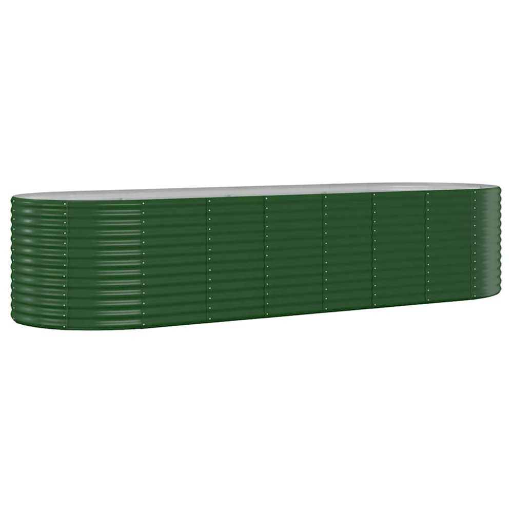 Lit surélevé de jardin acier galvanisé 322x100x68cm vert
