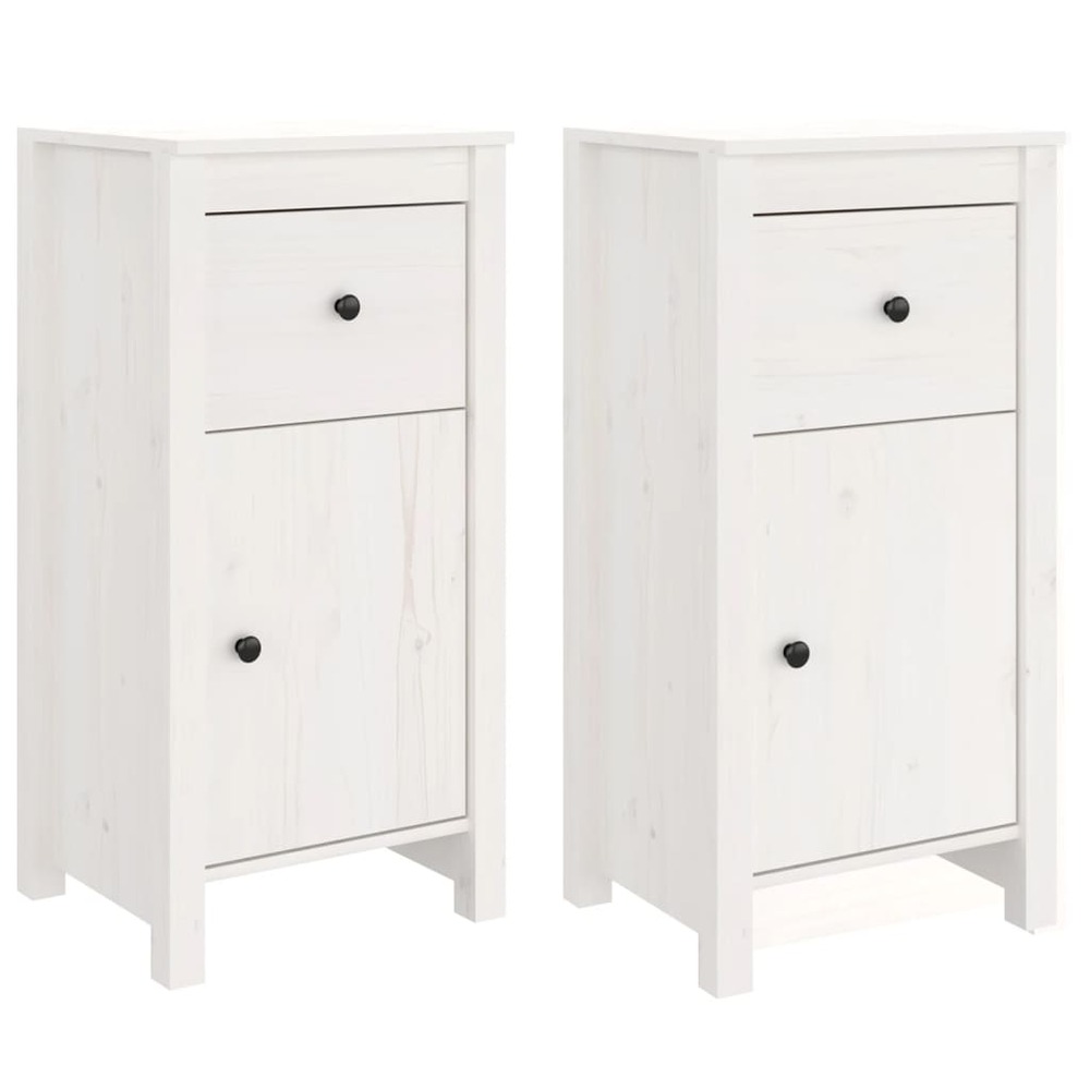 Buffet bahut commode armoire meuble de rangement organisateur cuisine salle de séjour salons lot de 2 40 x 35 x 80 cm bois ma