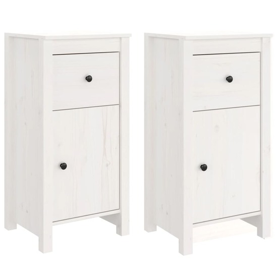 Buffet bahut commode armoire meuble de rangement organisateur cuisine salle de séjour salons lot de 2 40 x 35 x 80 cm bois ma