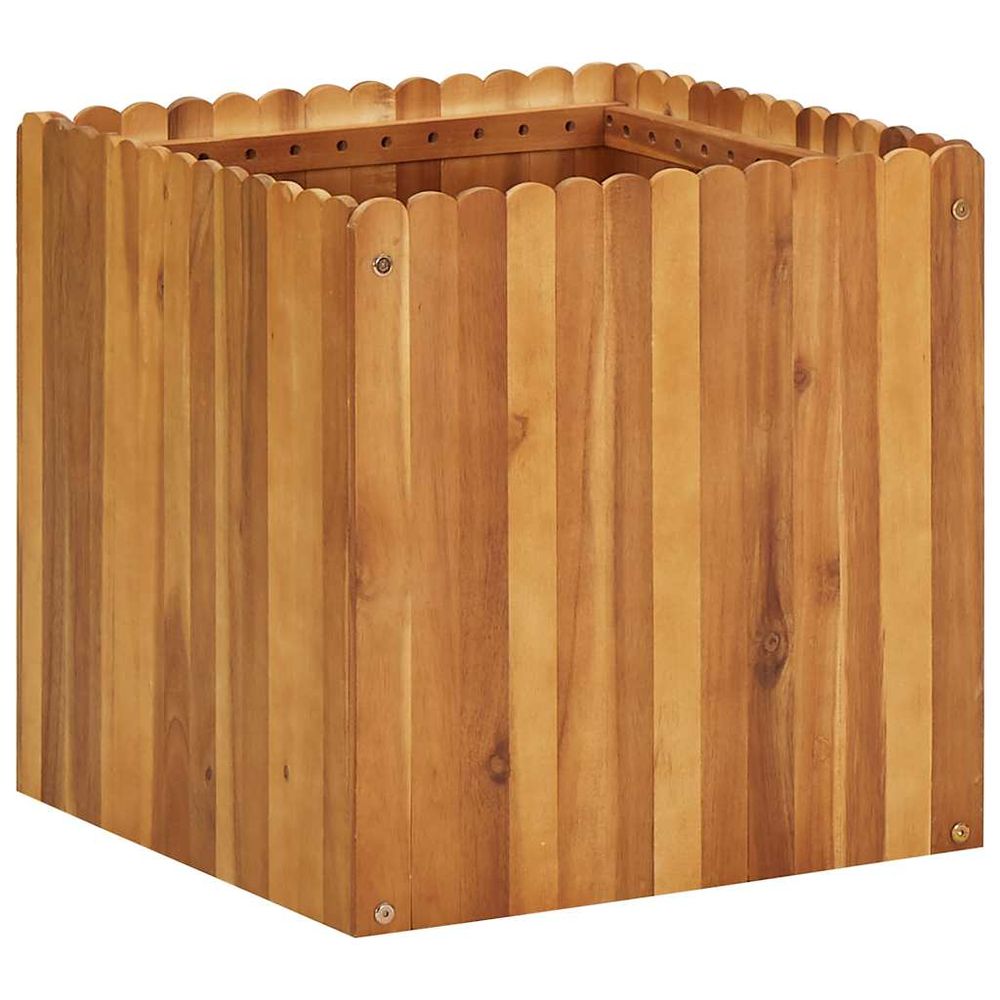 Carré potager surélevé bois d'acacia pour jardin et terrasse 50x50x50 cm