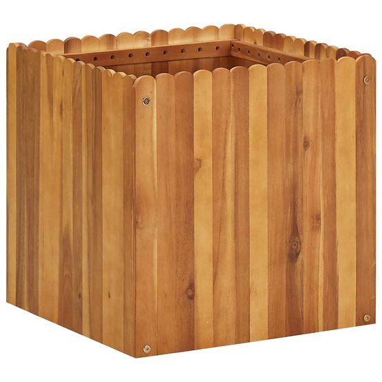 Carré potager surélevé bois d'acacia pour jardin et terrasse 50x50x50 cm