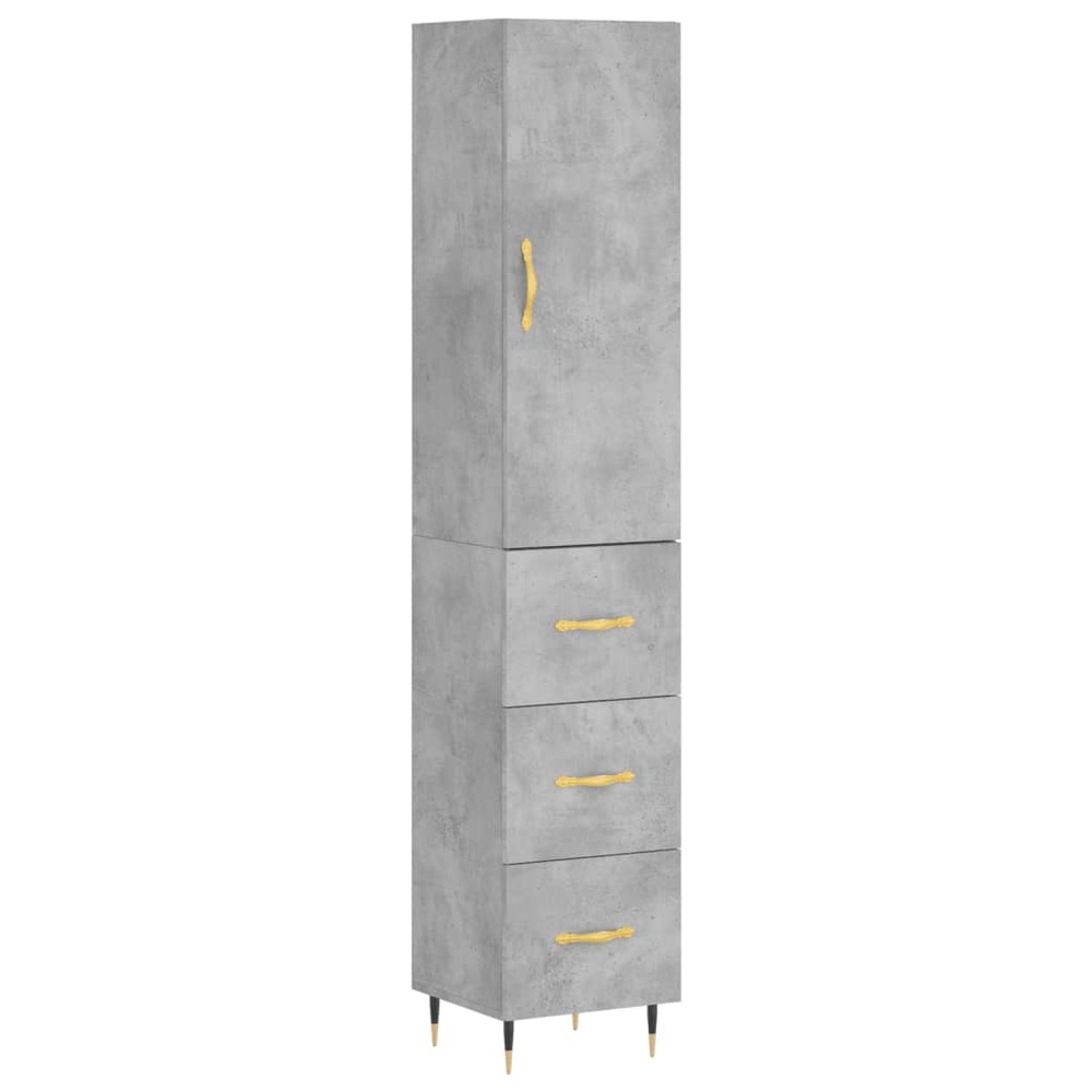 Buffet bahut commode armoire meuble de rangement organisateur cuisine salle de séjour salon haut 34,5 x 34 x 180 cm bois d'in