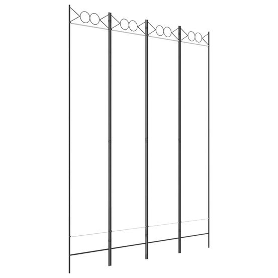 Cloison de séparation 4 panneaux blanc 160x220 cm tissu