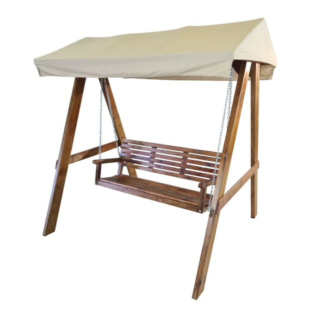 Balançoire de jardin masgames elna l avec toit en toile pas de coussin sur le banc