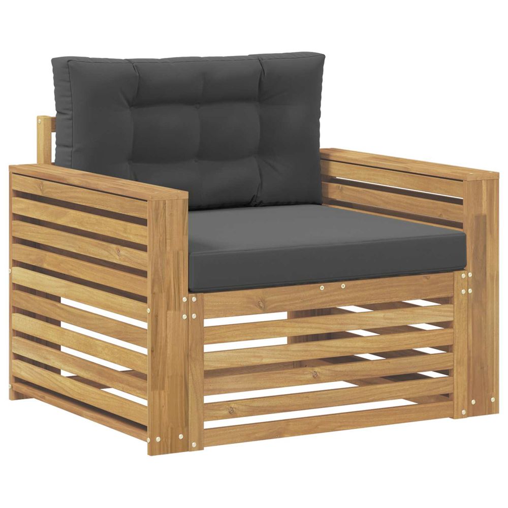Canapé d’extérieur polyester blanc et anthracite
