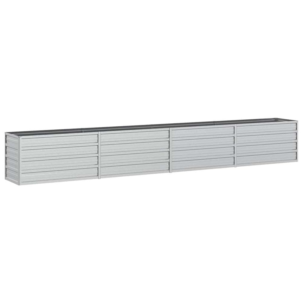 Lit surélevé de jardin 320x40x45 cm acier galvanisé argenté