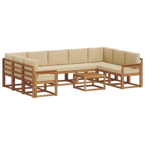 Ensemble de canapés d'extérieur 10 pcs naturel et beige