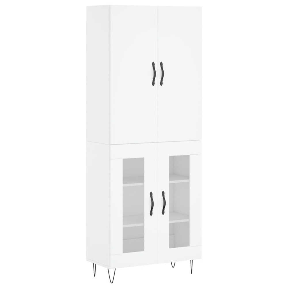 Buffet bahut commode armoire meuble de rangement organisateur cuisine salle de séjour salon haut 69,5 x 34 x 180 cm bois d'in