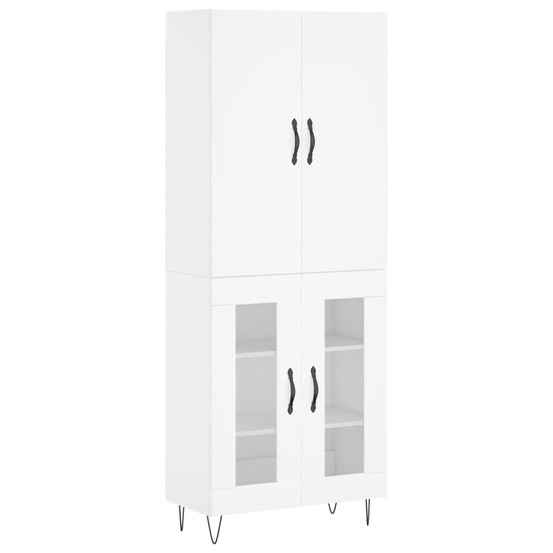 Buffet bahut commode armoire meuble de rangement organisateur cuisine salle de séjour salon haut 69,5 x 34 x 180 cm bois d'in