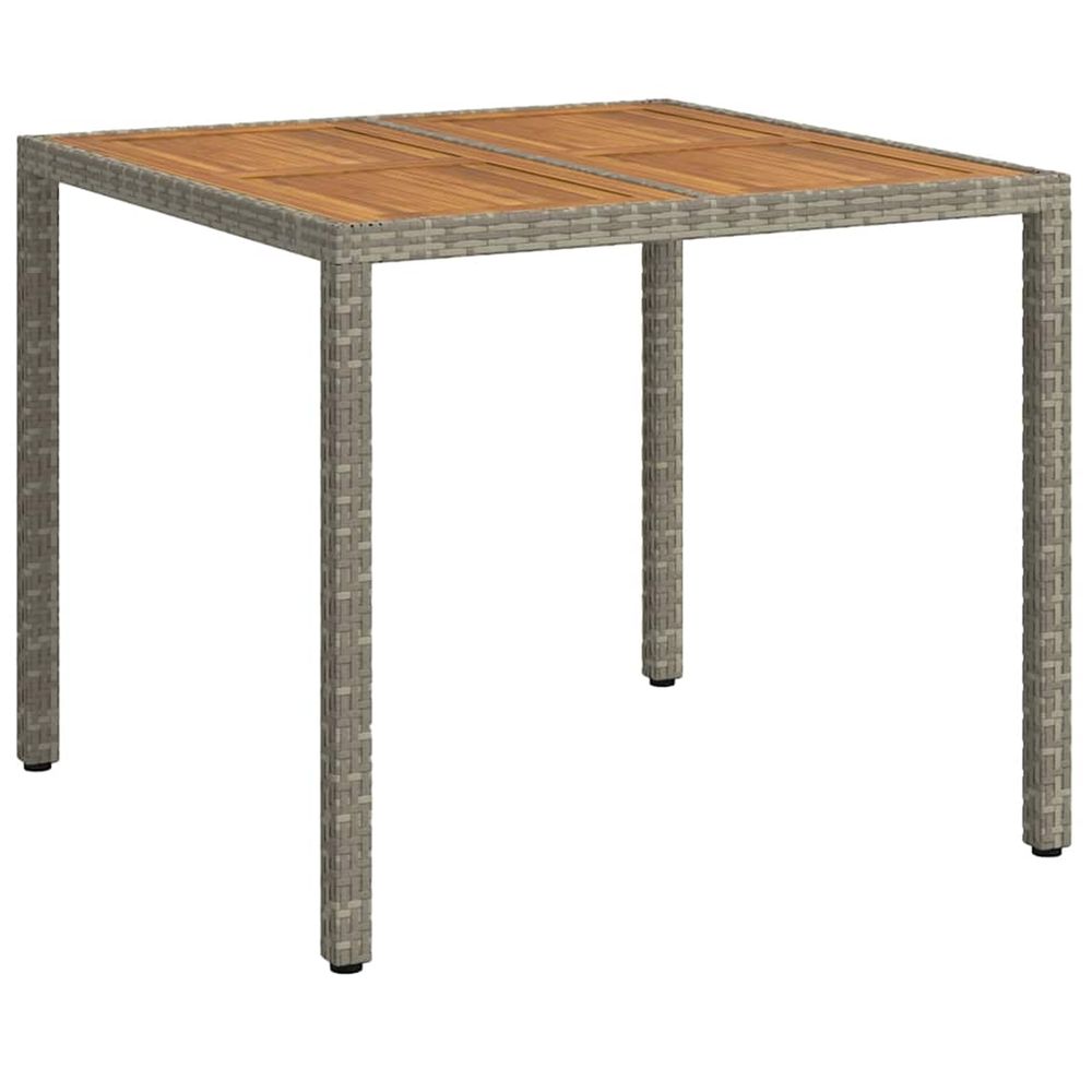 Table de jardin gris 90 x 90 x 75 cm polyrotin