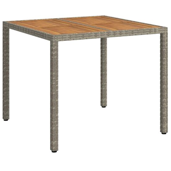Table de jardin gris 90 x 90 x 75 cm polyrotin