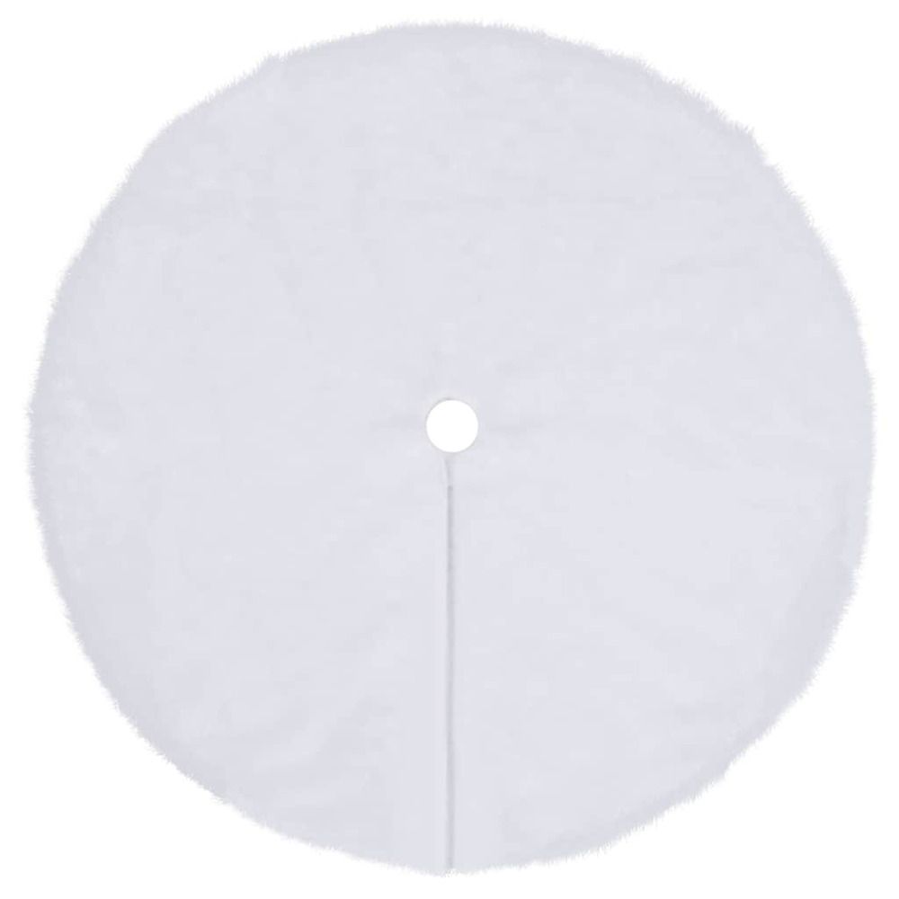 Jupe de sapin de noël blanche 122 cm en fausse fourrure