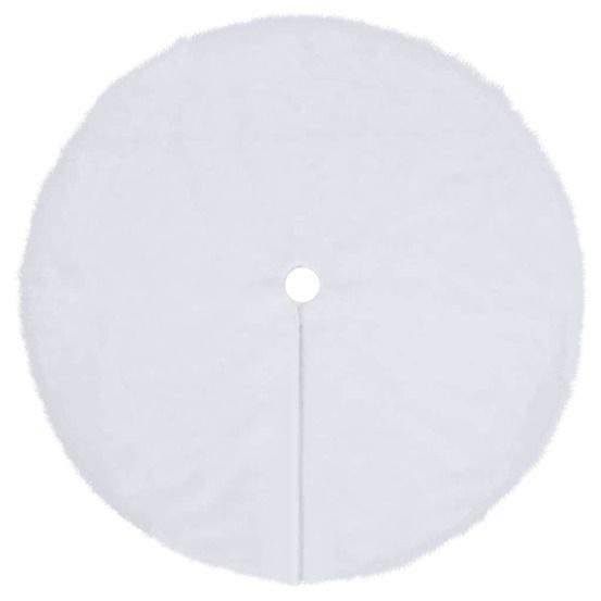 Jupe de sapin de noël blanche 122 cm en fausse fourrure