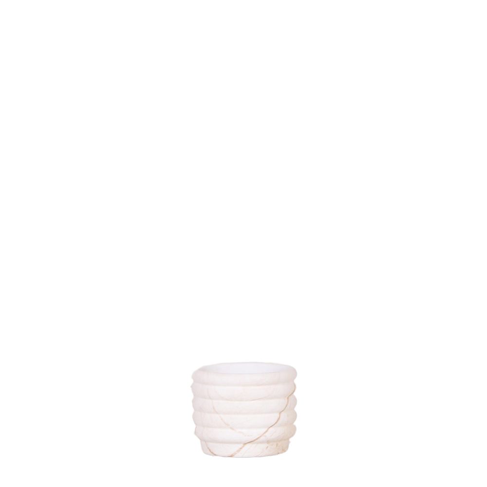 Cache-pot céramique effet marbre - élégance minérale claire - pot de 6cm