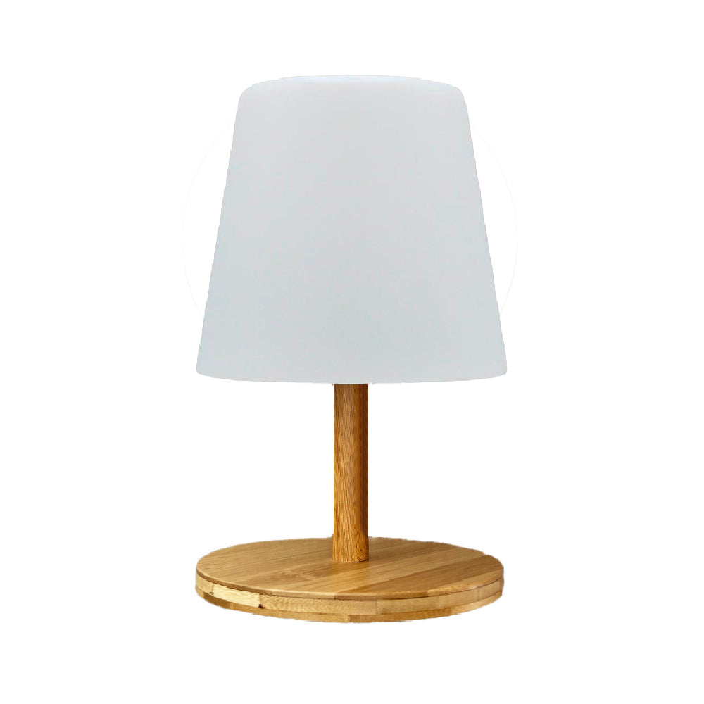 Lampe de table sans fil led standy mini wood bois clair bois naturel h25cm