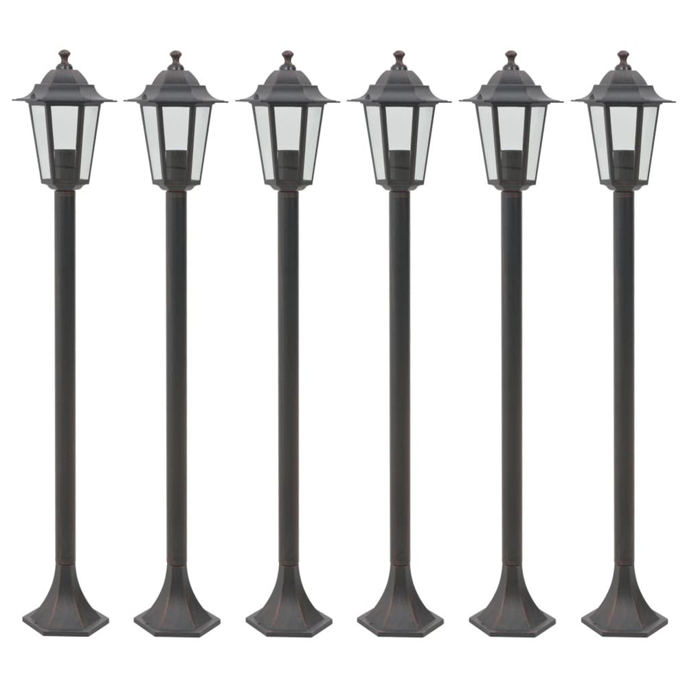 Lampe de jardin à piquet 6 pcs e27 110 cm aluminium bronze