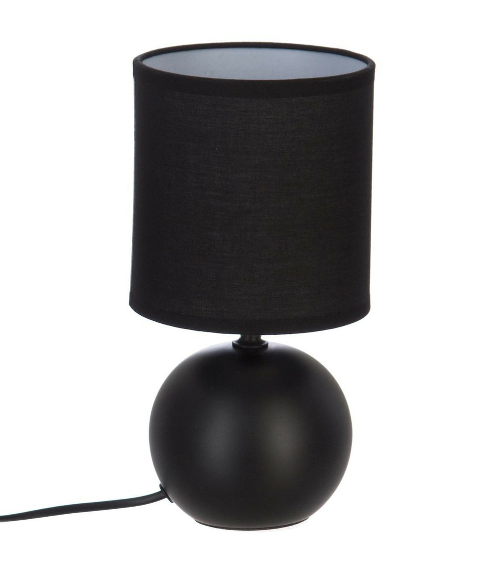 Lampe en céramique pied boule noir mat