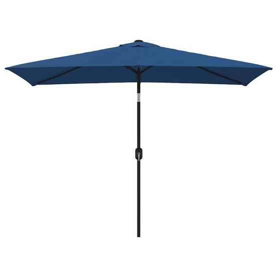 Parasol d'extérieur avec poteau en métal 300x200 cm azuré