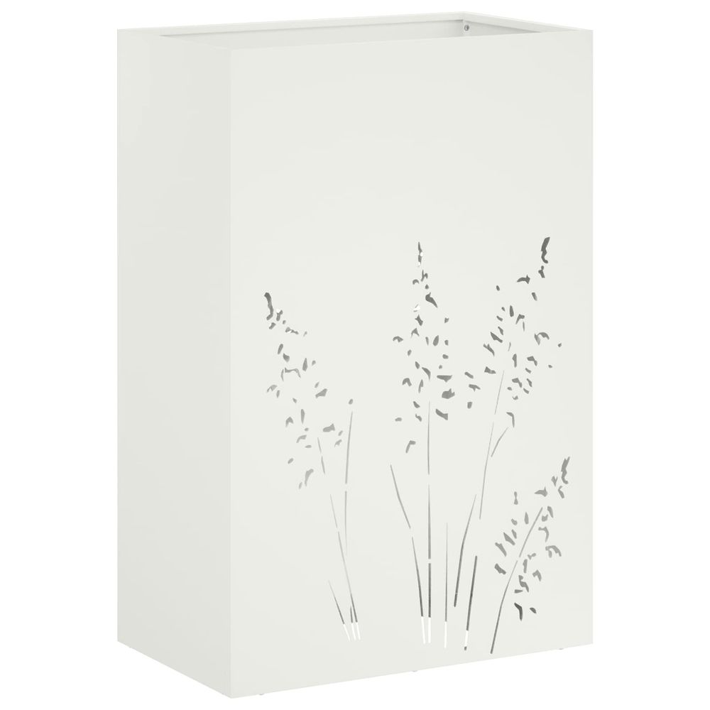 Cache-pot de jardin blanc 50 x 30 x 75 cm acier laminé à froid