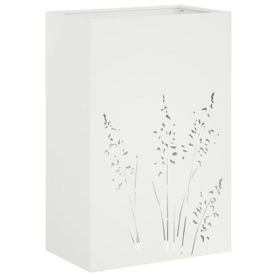 Cache-pot de jardin blanc 50 x 30 x 75 cm acier laminé à froid
