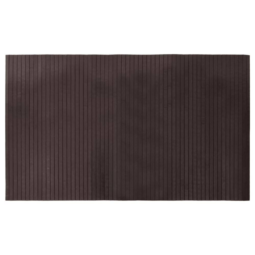 Tapis rectangulaire marron foncé 60x100 cm bambou