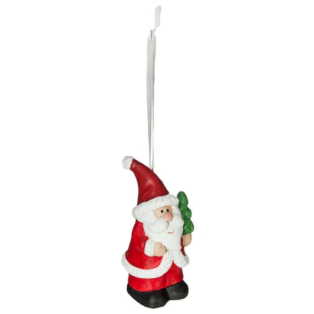 Sujet bonhomme de neige père noël h.8cm céramique