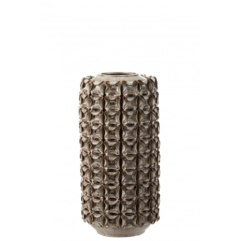 Vase corail en céramique grise h31cm