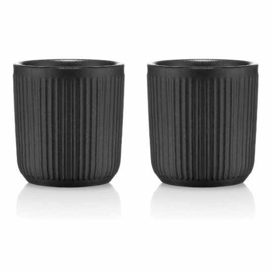 2 tasses à café double paroi 10cl noir - 12059-259