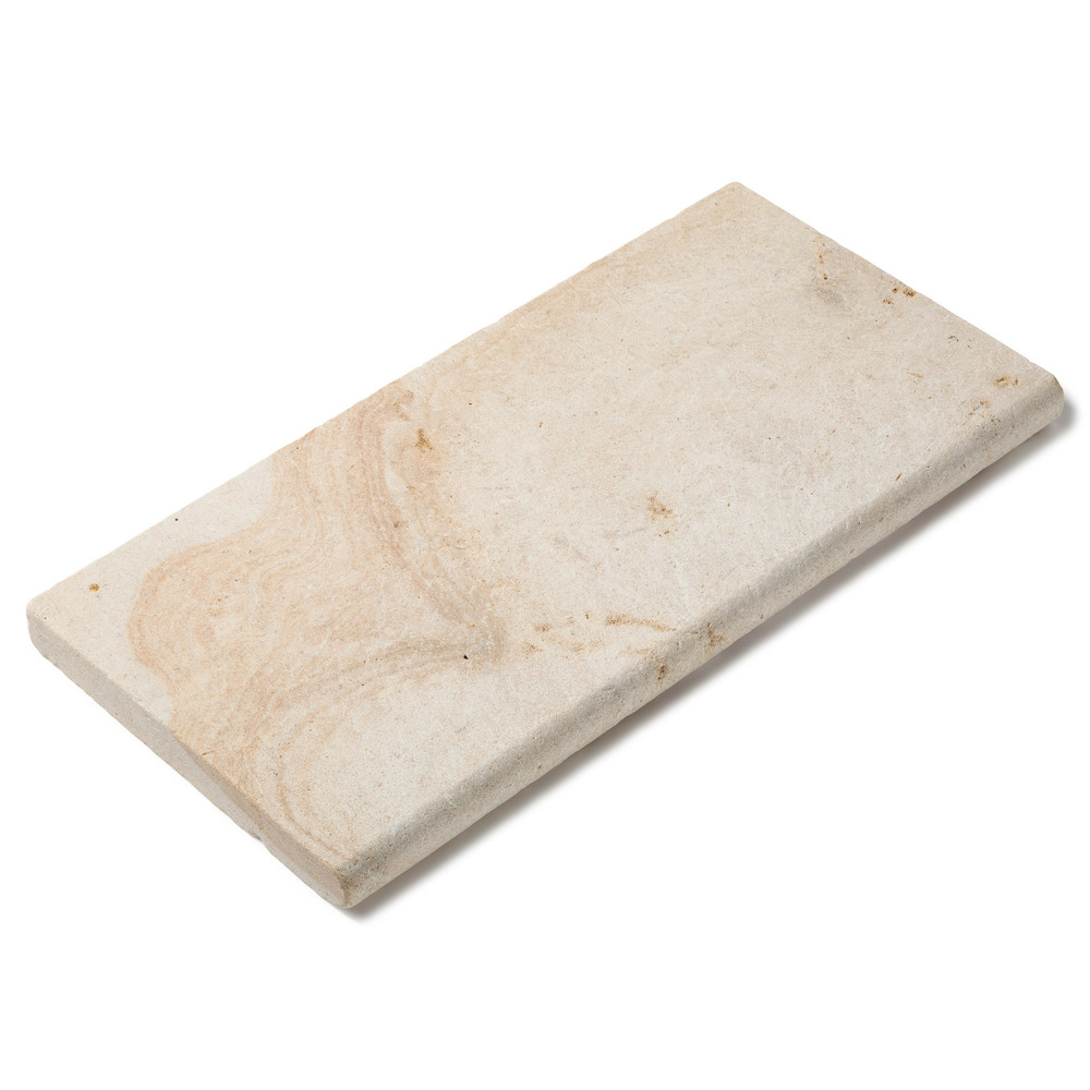 Margelle de piscine pierre de bourgogne beaunotte beige 60x30x3,8 cm bord 1/2 rond (à l'unité) - ro'ma nature