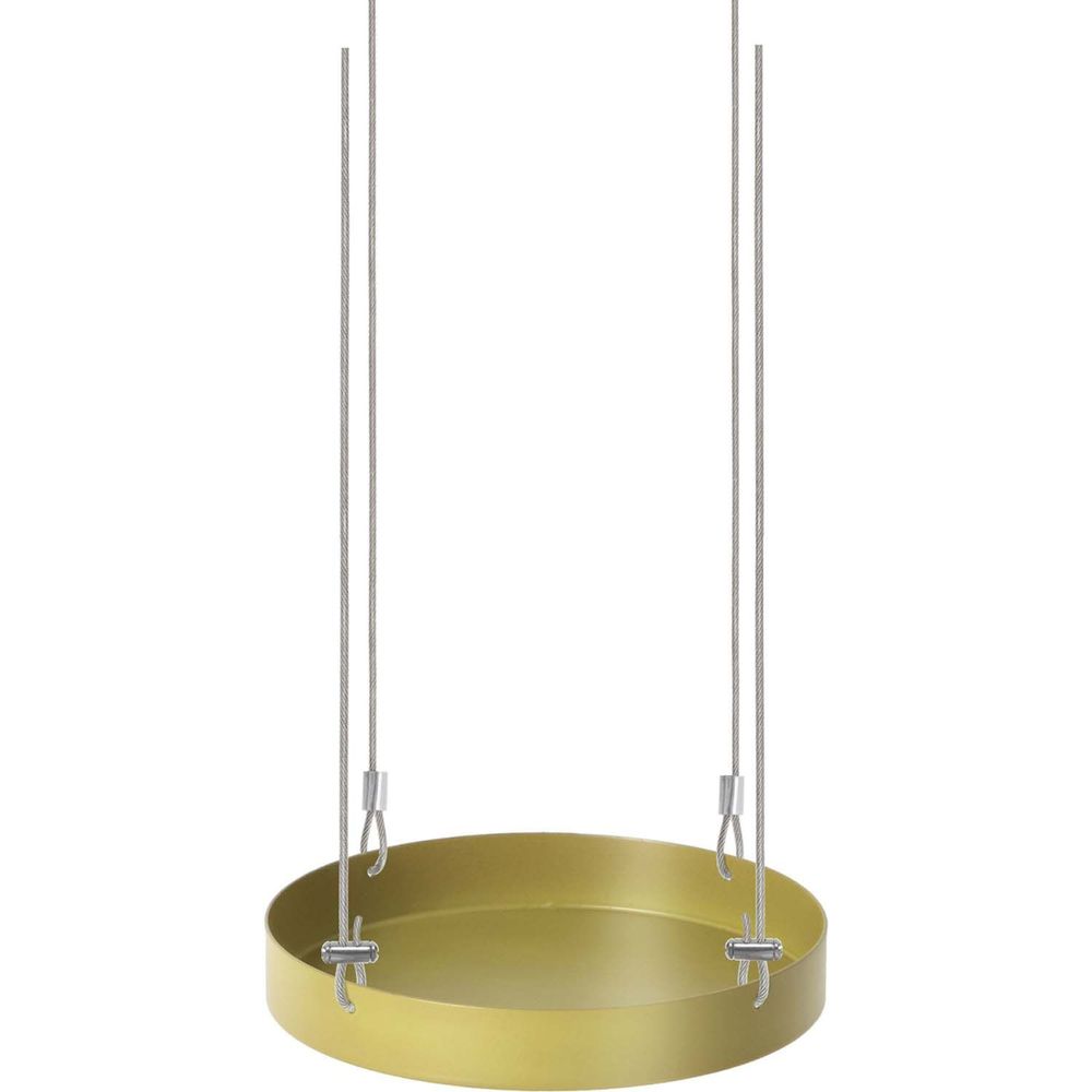Support à plantes rond à suspendre doré diamètre de 14 cm