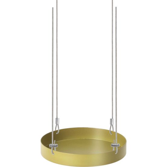 Support à plantes rond à suspendre doré diamètre de 14 cm