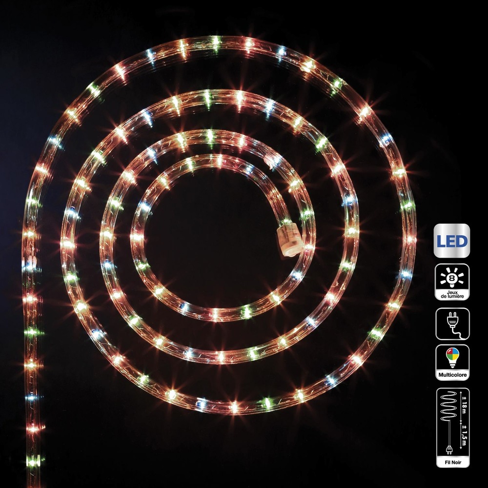 Tube led d'extérieur - 18 m. - multicolore