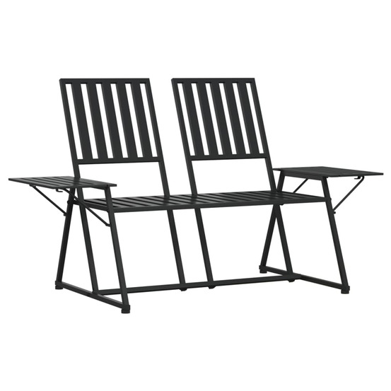 Banc de jardin 2 places 165 cm noir acier