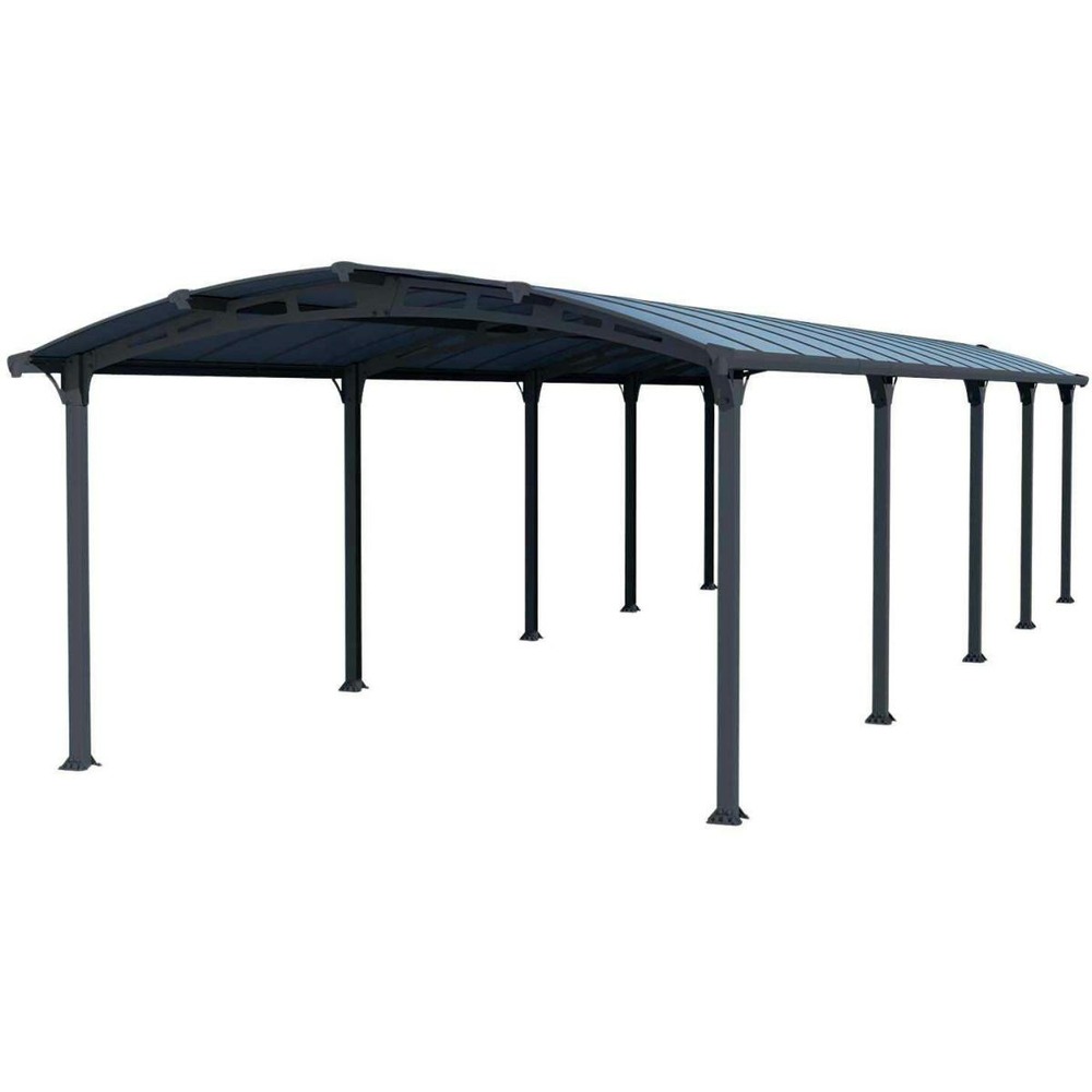 Carport en aluminium et polycarbonate arcadia 10. 77 x 3. 59 m