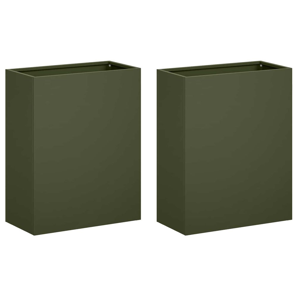 Cache-pot de jardin 2 pc vert olive 40 x 20 x 40 cm