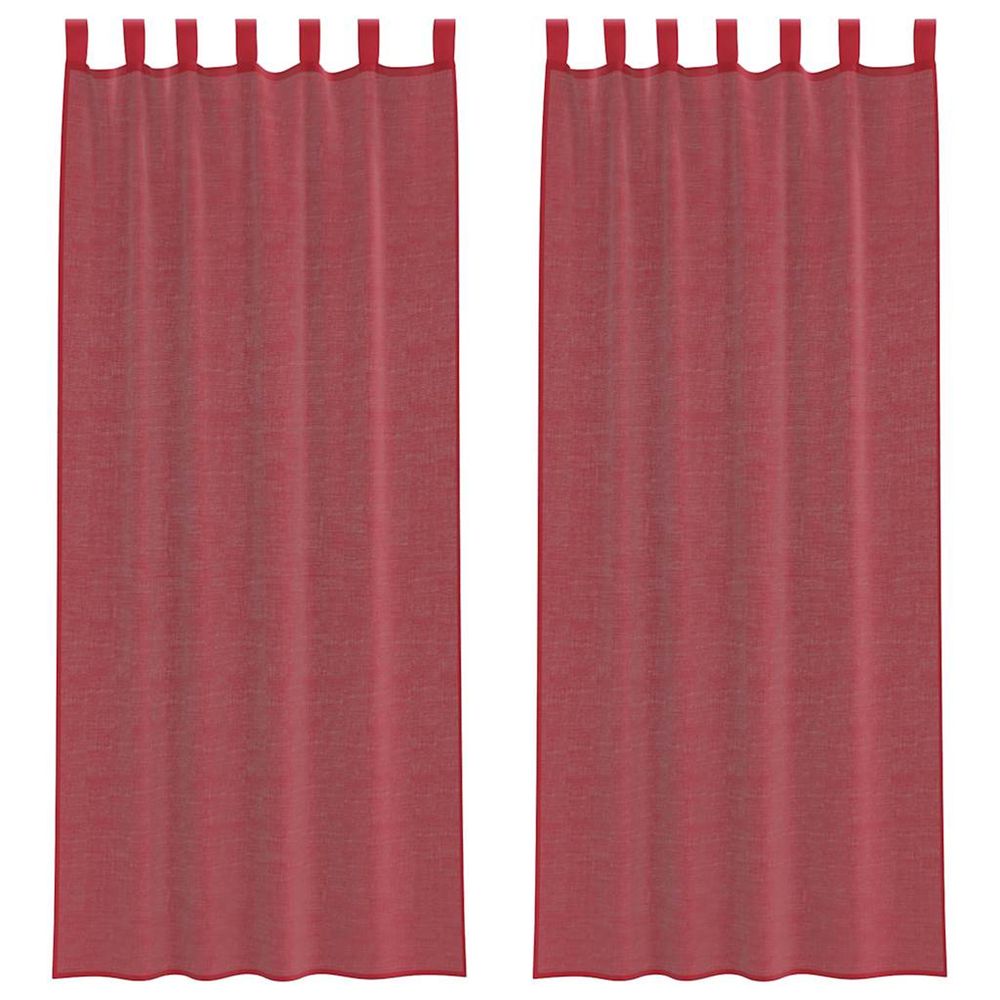Rideaux en voile avec passe-tringles 2 pcs rouge bordeaux