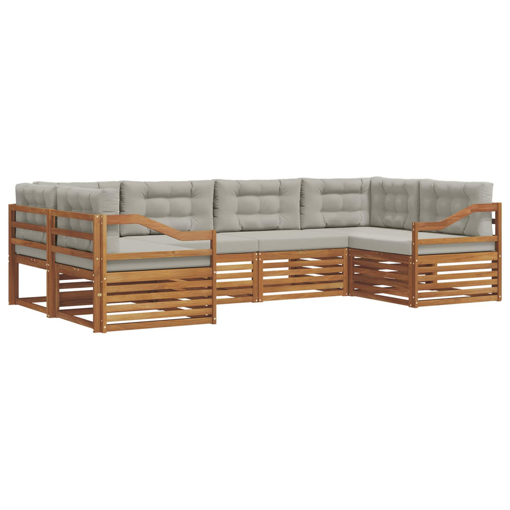 Ensembles de canapés avec coussin 6 pcs gris naturel et clair