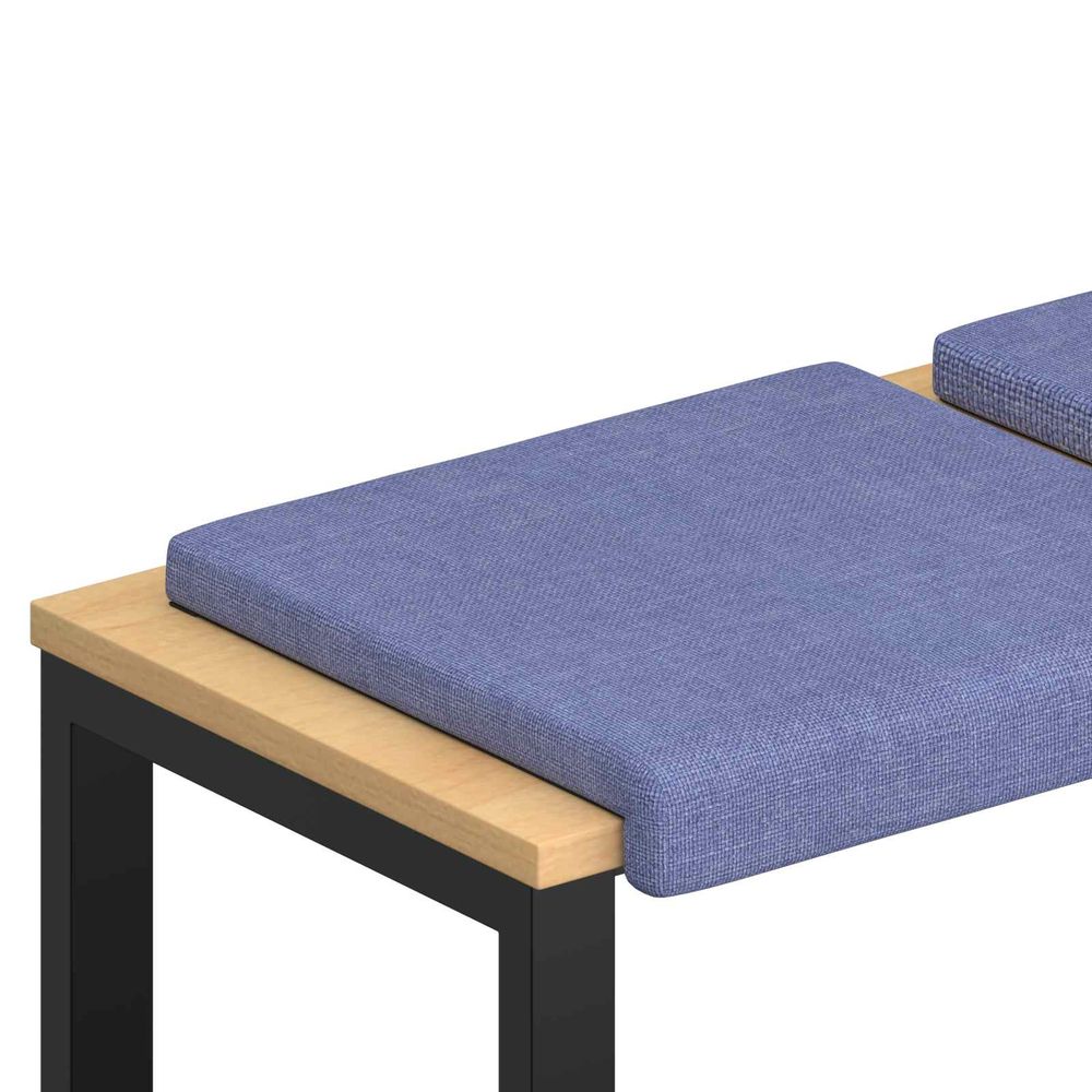 Coussin de banc 2 pc tissu bleu denim profondeur 35 cm